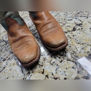 Ariat womens turquoise and brown leather western cowboy cowgirl boots 9.5 B